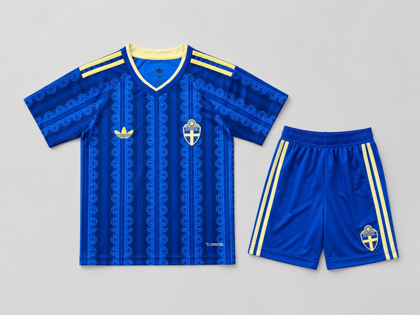 Sweden Away replica kit, shirt, shorts and socks